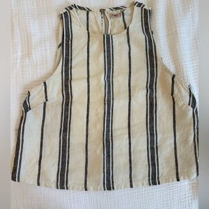 NWOT Faherty Shoreline Shell Linen Top - Small, Santa Cruz Stripe
